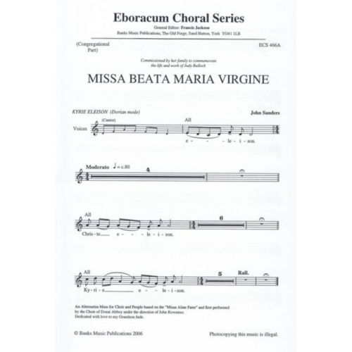 Missa Beata Maria Virgine - Congregation Part