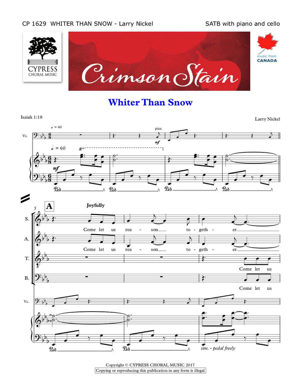 Whiter Than Snow - (Crimson Stain)